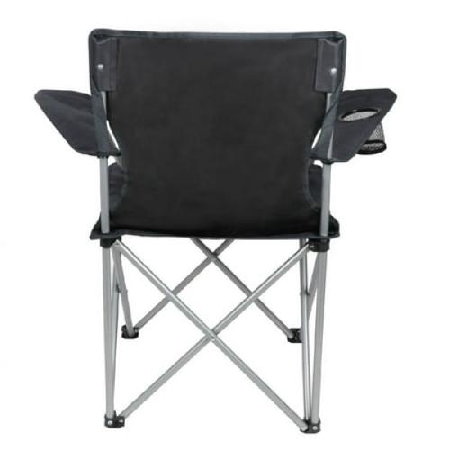 Ozark Trail Basic Quad Folding Camp Chair with Cup Holder, Black