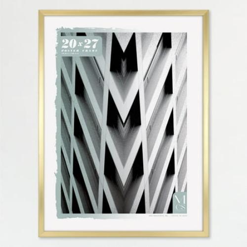 MCS Foundation 16x24 Poster Frame Traditional Brass, Vertical & Horizontal Wall Hanging Large Picture Frame for Photos, Posters & Art Prints (1-Pack)