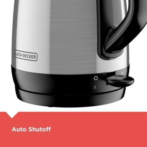 BLACK DECKER 1.7 Liter Electric Cordless Kettle, Stainless Steel