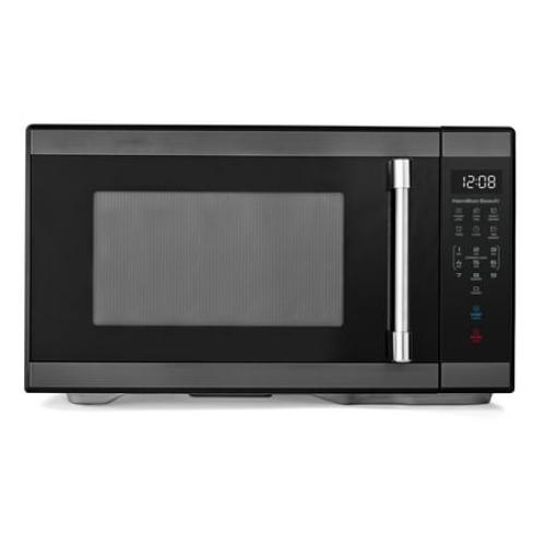Hamilton Beach 1.1 Cu ft Countertop Microwave Oven in Black Stainless Steel