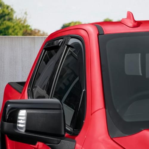 Voron Glass In-Channel Extra Durable Rain Guards for Trucks GMC Sierra 1500 2019-2026 Crew Cab, Window Deflectors, Vent Window Visors, 4 Pieces - 220089v