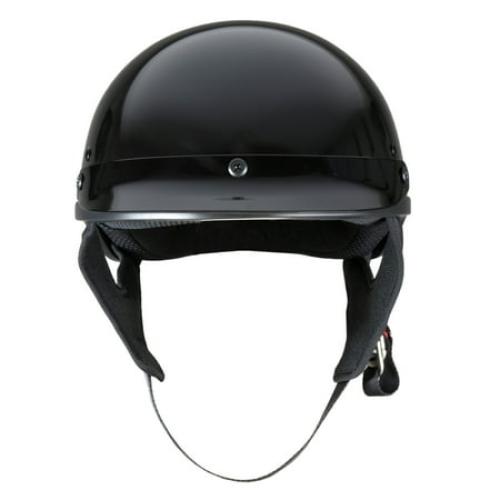 FUEL Adult Motorcycle Half Helmet, Dot Approved, Gloss Black, Medium
