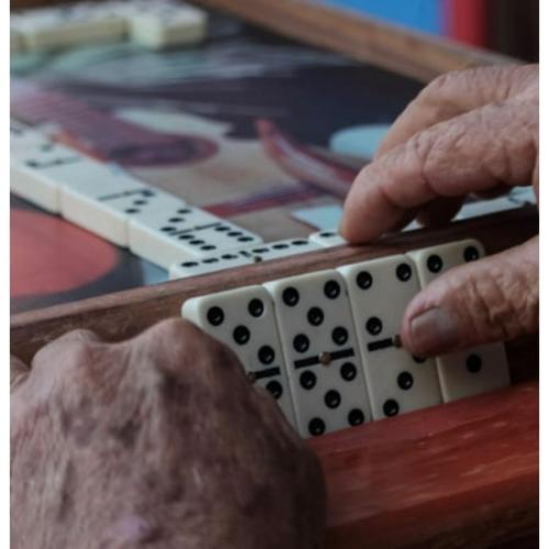 Bene Casa 28-Piece Handcrafted Glossy White Double 6 Domino Set with Wooden Storage Box