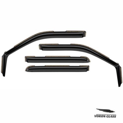 Voron Glass in-Channel Extra Durable Rain Guards for Ford F250 to F550 Super Duty 2017-2022 Crew Cab, Window Deflectors, Vent Window Visors, 4 Pieces - 200289