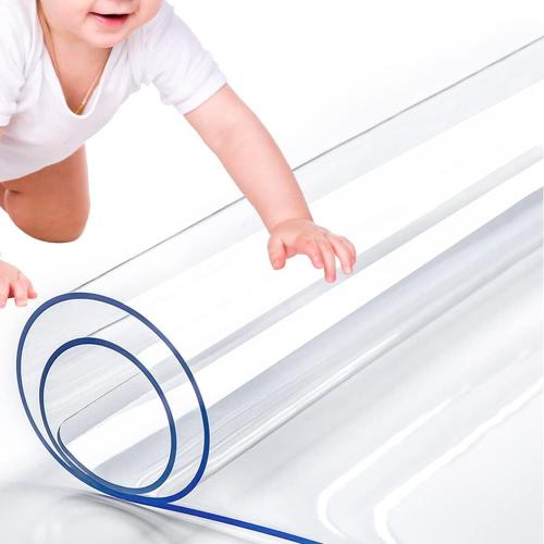 RostiKong 30 x 72 Inch Clear Table Protector for Dining Room Table Coffee End Crafting Bench Entryway Bedside TV Cabinet PVC Plastic Tablecloth Vinyl Cover Heavy Duty Waterproof Furniture Topper Mat