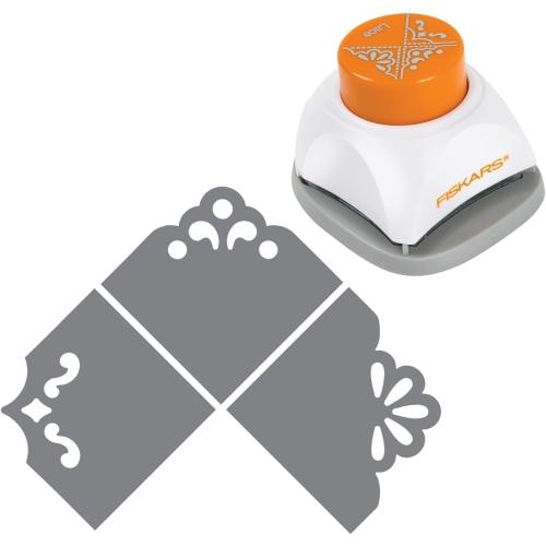 Fiskars 3-in-1 Corner/Border Punch - Craft Paper Cutter with Decorative Designs - Lace