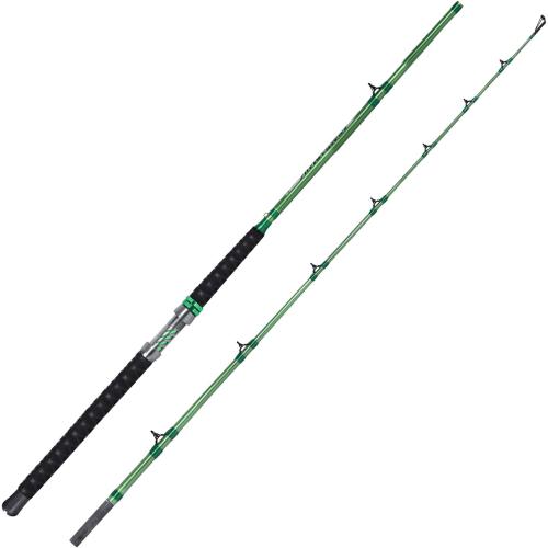 Color Green Fiblink Catfish Fishing Rod 1 Piece/2 Piece Catfishing Fishing Pole Portable Travel Heavy Cat Catfish Casting Rod (6'/6'6/7'/8'/9')