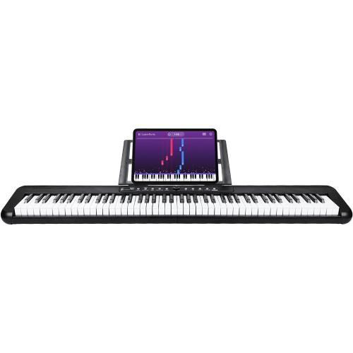 88 Key Piano Keyboard, Electric Digital Piano with Semi Weighted Keys, Keyboard Piano with Sustain Pedal, Power Supply, Stand, Carrying Case, Headphones, USB-MIDI Compatibility, for Beginner Adults