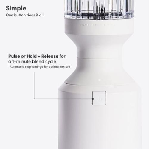 The Beast Blender; Personal Countertop Blending for Smoothies, Shakes, Food Prep & Frozen Fruits & Veggies; Extra Portable Vessels, Straw Cap & Straws Included; 1000W Motor (Cloud White)