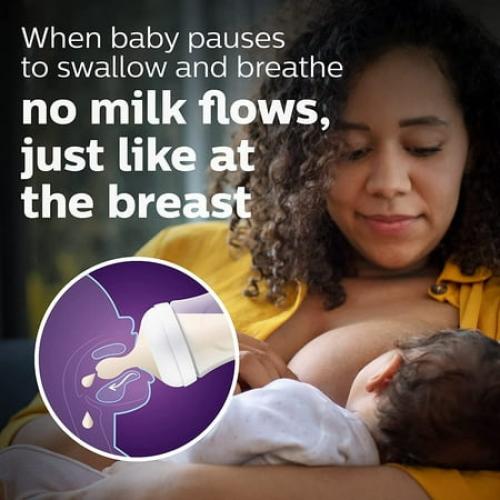 Philips AVENT Natural Baby Bottle with Natural Response Nipple, Clear, 9oz, 4pk, SCY903/04 9 ounces (4 Pack) Clear