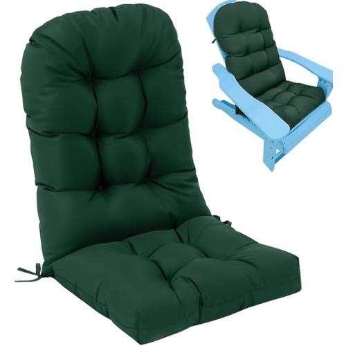 Adirondack Chair Cushion, Rocking Chair Cushion 44x19.4x4 inch, High Back Patio Cushions of Upper and Lower with Ties, Sunscreen and Fade-Resistant . ( Set of two) .