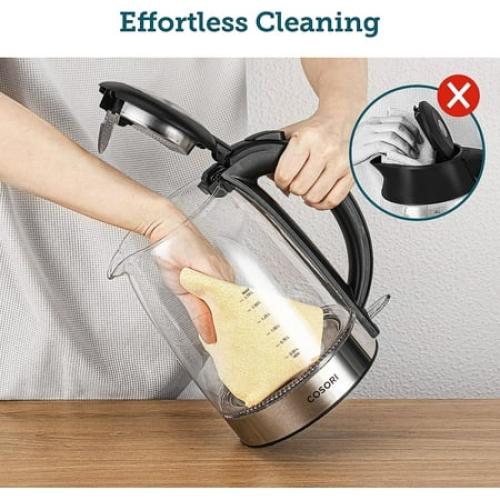 Cosori Electric Kettle for Tea, Water Kettle with Automatic Shut off, Stainless Steel, 1.7L, Black