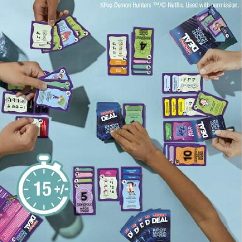 Monopoly Deal: KPop Demon Hunters Card Game, 15 Mins., Family Games for Kids and Teens, Ages 8 and up