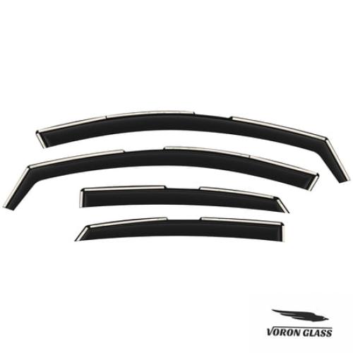 Voron Glass in-Channel Extra Durable Rain Guards for Kia Forte 2019-2024, Window Deflectors, Vent Window Visors, 4 Pieces - 201184