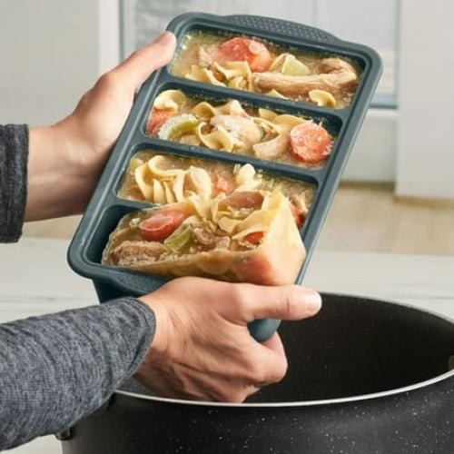 MIU Silicone Freezer Trays with Lids, 5-Pack – Flexible BPA-Free Silicone Freezing Molds for Meal Prep, Baby Food, Sauce & Herb Storage, Stackable Freezer Containers