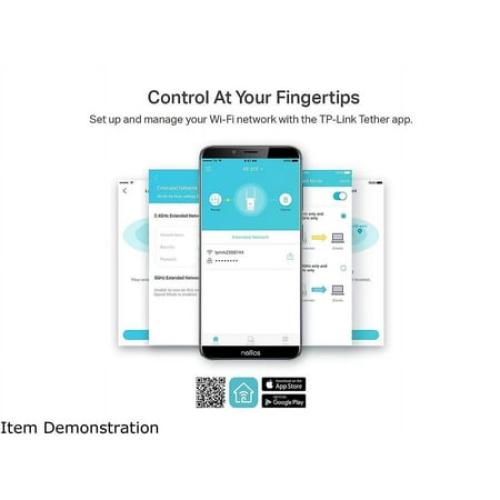 White TP-Link AC1200 WiFi Extender (RE315), Covers Up to 1500 Sq.ft and 25 Devices, 1200Mbps Dual Band WiFi Booster with External Antennas, WiFi Repeater, Supports OneMesh