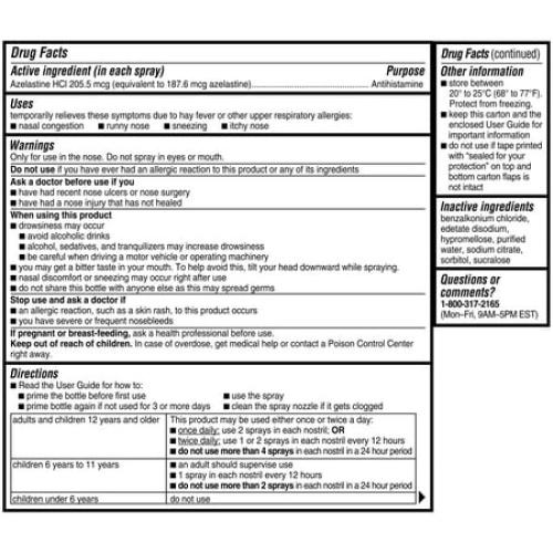 Children's Astepro Allergy Medicine, Steroid Free Antihistamine Nasal Spray, 60 Metered Sprays