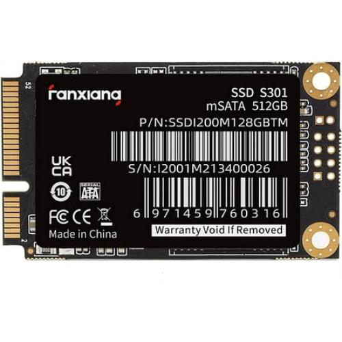 fanxiang S301 512GB mSATA SSD Mini SATA III 6Gb/s Internal Solid State Drive, Up to 550MB/s, 3D NAND, Compatible with Ultrabook Desktop PC Laptop