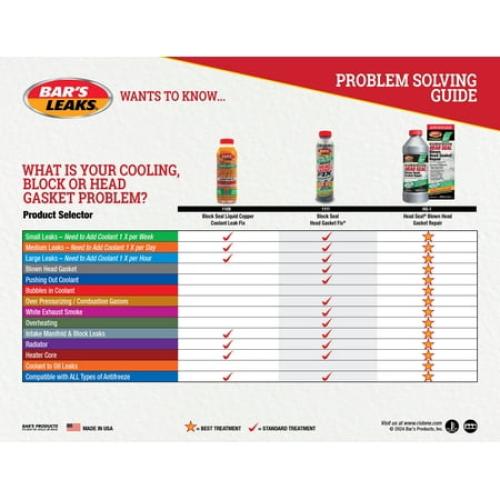 2 pack Bar's Leaks Block Seal Liquid Copper Coolant Leak Fix, 18 oz