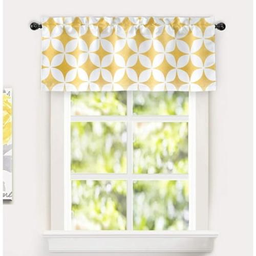 DriftAway Amelia Retro Geo Pattern Round Circle Star Print Blackout Valance Rod Pocket Curtain
