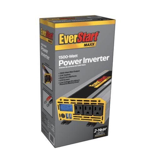 EverStart Maxx 1500 Watt Automotive Power Inverter with USB Power and Digital Display (PC1500E)- New