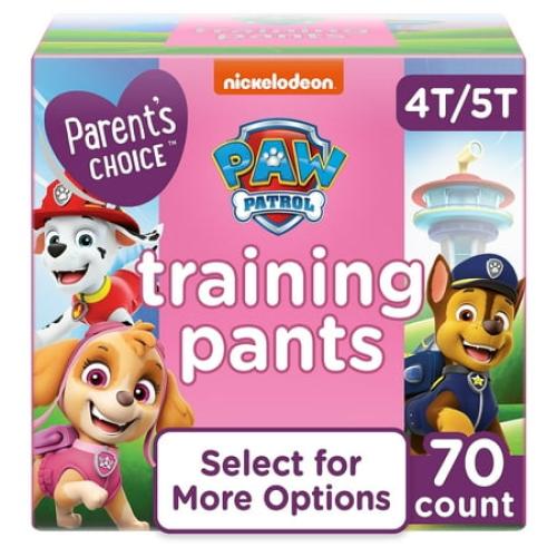 Parent's Choice Paw Patrol Training Pants for Girls, 4T/5T, 70 Count (Select for More Options)