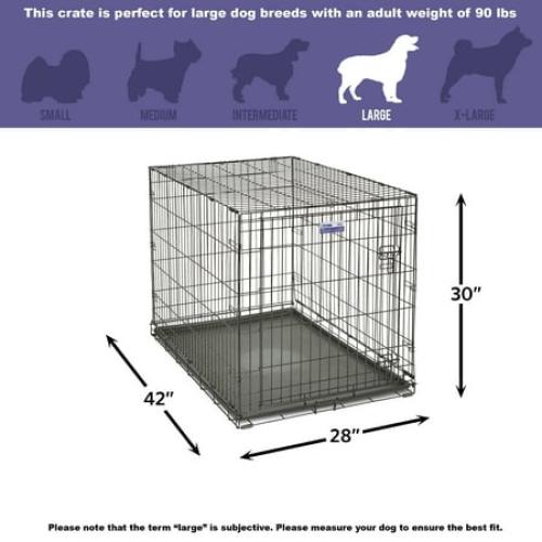 MidWest Homes for Pets Newly Enhanced Single Door iCrate Dog Crate 42 inch