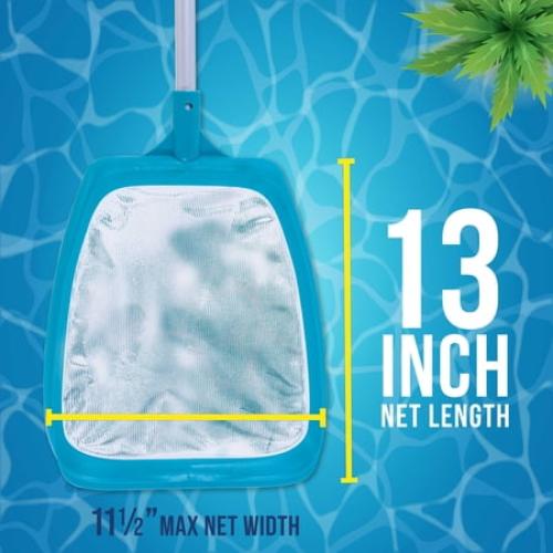 U.S. Pool Supply Swimming Pool 6 Foot Leaf Skimmer Net with 4 Deluxe Aluminum Pole Sections - Ultra Fine Mesh Netting, Clean and Remove the Finest Debris Fast - Pool, Spa, Pond Cleaning Maintenance