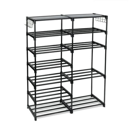 Mainstays 7-Tier Space-Saving Shoe Rack, Holds up to 21 Pairs, Black