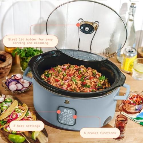 Beautiful 6 Qt Programmable Slow Cooker, Cornflower Blue by Drew Barrymore