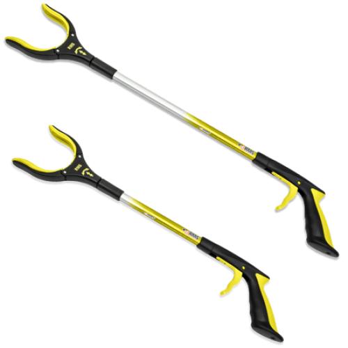 2-Pack 32 Inch and 19 Inch Grabber Reacher with Rotating Jaw - Mobility Aid Reaching Assist Tool