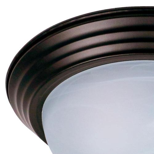 Size 14 in. Medium 2-Light Oil Rubbed Bronze Ceiling Light Flush Mount