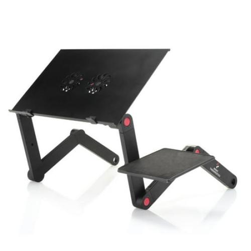 Medic Therapeutics Adjustable Laptop Desk w/ Cooling Pad & Mouse Pad