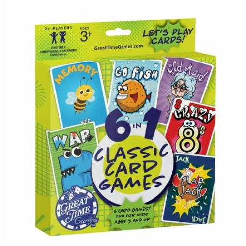 Great Time Games Kids Classic Card Game Set Featuring Popular Games Including Memory and Crazy Eights