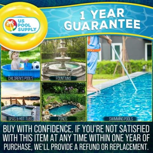 U.S. Pool Supply Swimming Pool 6 Foot Leaf Skimmer Net with 4 Deluxe Aluminum Pole Sections - Ultra Fine Mesh Netting, Clean and Remove the Finest Debris Fast - Pool, Spa, Pond Cleaning Maintenance