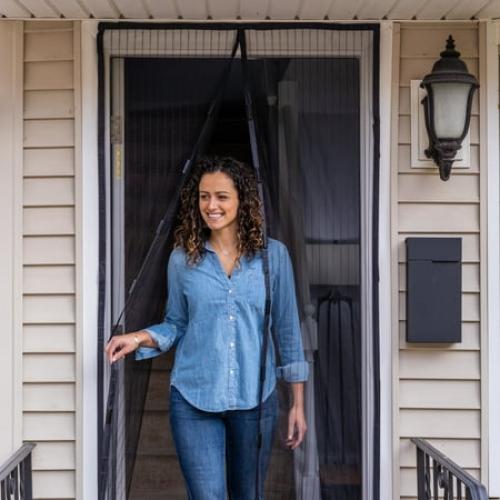 Duck Brand 86 in. x 39 in. Hands-Free Magnetic Mesh Screen Door