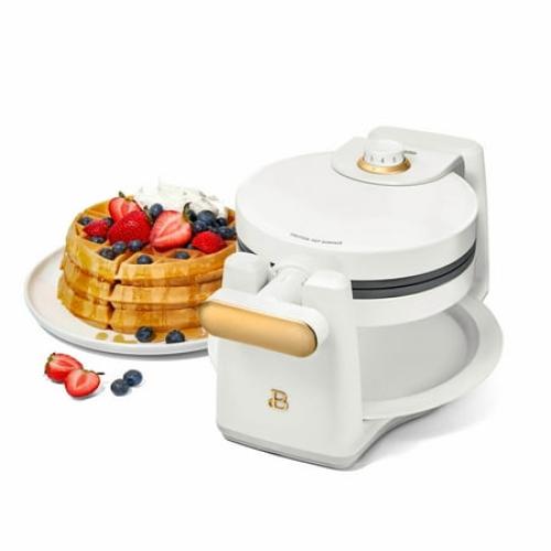 Beautiful Rotating Belgian Waffle Maker, White Icing by Drew Barrymore