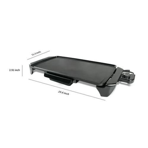 Mainstays 20” Electric Griddle - Non-Stick, Temperature Control,1500 W,Ceramic Coating NEEDS CLEANING/ MAY HAVE MISSING ACCESSORIES