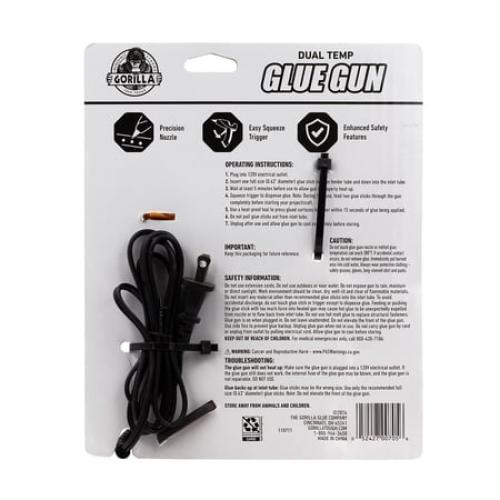 Gorilla Glue Orange and Black Dual Temp Full-Size Hot Glue Gun