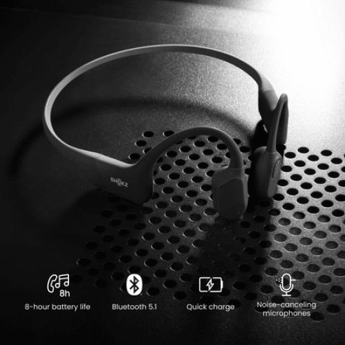 Shokz Open Run Wireless Bone Conduction Sport Headphones with Built-In Mic - Black