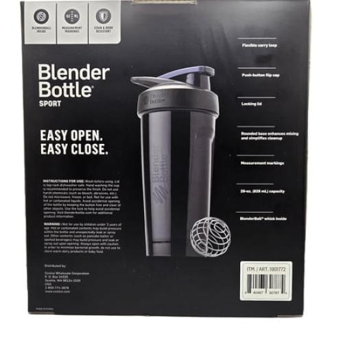 BlenderBottle Sport Shaker Bottle, 28oz, Lockable Flip Cap, Odor-Resistant, Push-Button Open, 2-pack Blue and Green