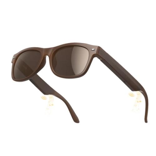 WeariQ Bluetooth Smart Glasses – Brown Audio Sunglasses – Brown Polarized Lenses, Open-Ear Speaker, 10-Hour Playtime, Hands-Free Calls, Voice AssistantHands-Free Calls & Music