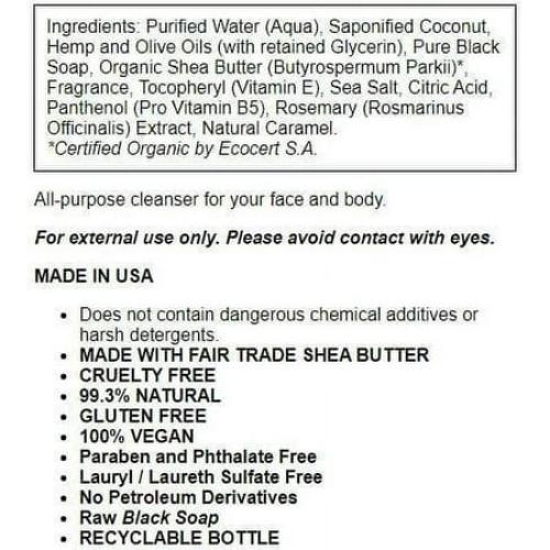 Dr. Woods Raw Black Soap with Fair Trade Shea Butter - Original 16 fl oz Liq
