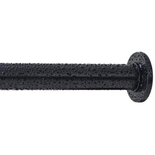 Ivilon Tension Curtain Rod - Spring Tension Rod for Windows or Shower, 36 to 54 Inch. Black