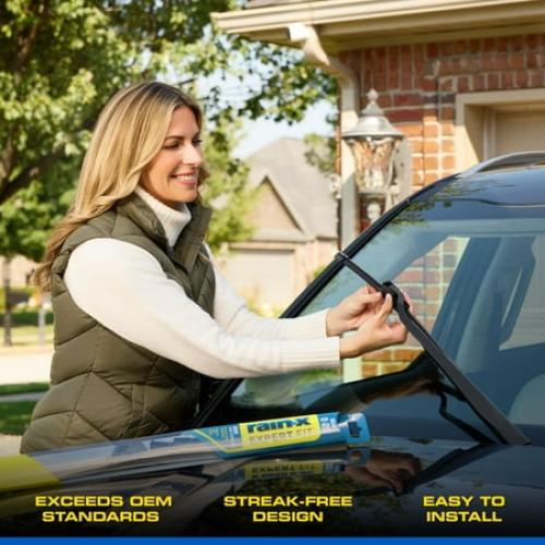 Rain-X Expert Fit Beam 24 Windshield Wiper Blade, Premium Wipers for Streak-Free, All-Weather Performance