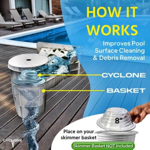 8 Cyclone - Turbo Charges Pool Skimmer Water Flow