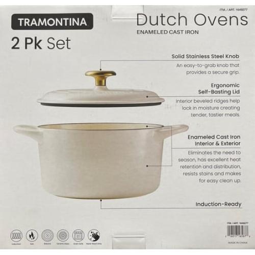 Tramontina Enameled Cast Iron Dutch Ovens 3.5 & 5.5 Qt Set