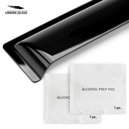 Voron Glass Tape-on Extra Durable Rain Guards for Trucks Chevrolet (Chevy) Silverado/GMC Sierra 2500HD, 3500HD 2020-2026 Crew Cab, Window Deflectors, Vent Window Visors, 4 Pieces - 120086v2