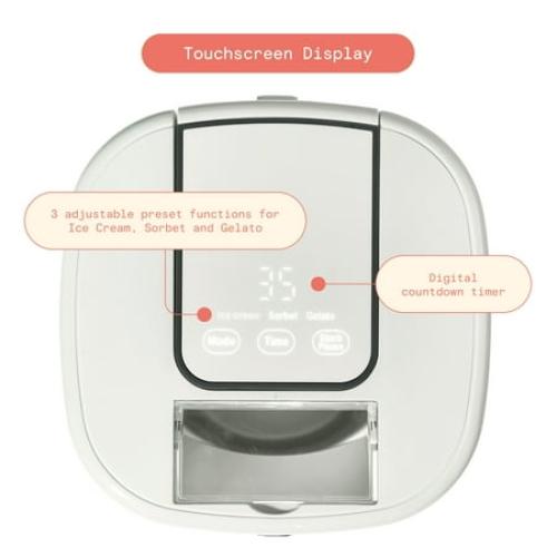 Beautiful 1.5 Qt Ice Cream Maker with Touch Activated Display, White Icing by Drew Barrymore
