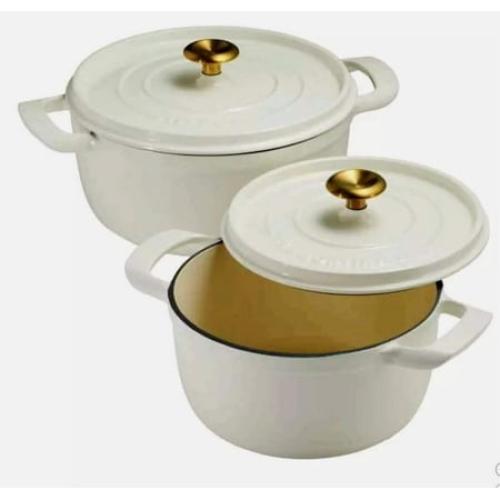 Tramontina Enameled Cast Iron Dutch Oven, 2-pack White